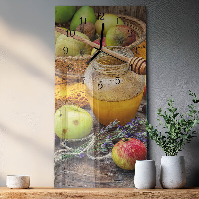 Glass clock vertical Autumn table