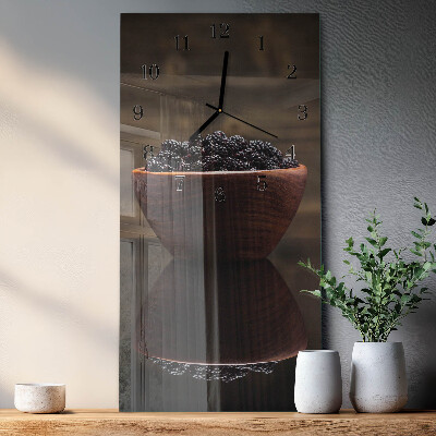 Glass clock vertical Blackberries