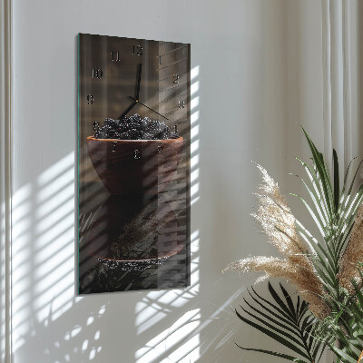 Glass clock vertical Blackberries