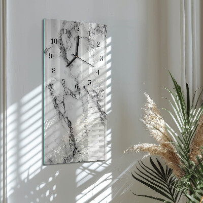 Glass clock vertical Marble