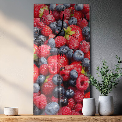 Glass clock vertical Berry mix