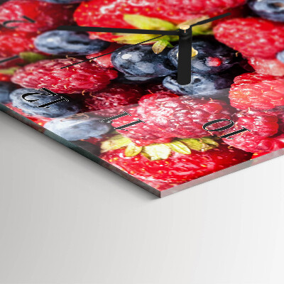 Glass clock vertical Berry mix