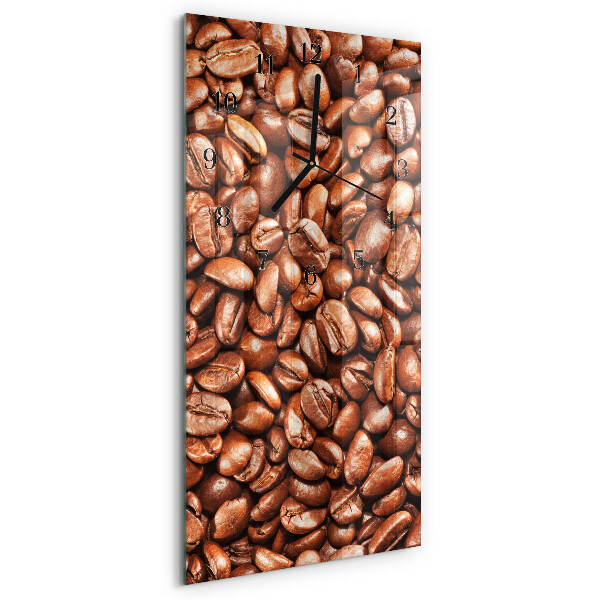 Glass clock vertical Coffee beans