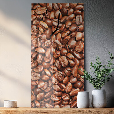 Glass clock vertical Coffee beans