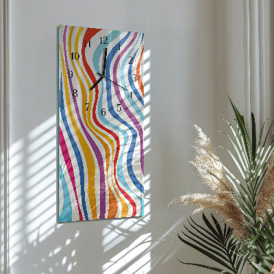 Vertical rectangular wall clock Waves