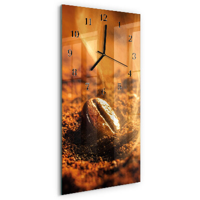 Glass clock vertical Caffeine beans