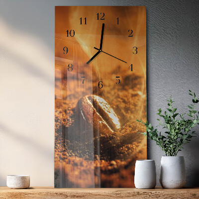 Glass clock vertical Caffeine beans