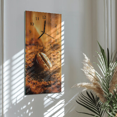 Glass clock vertical Caffeine beans