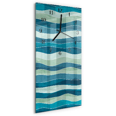Glass clock vertical Waves