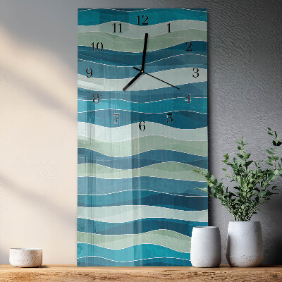 Glass clock vertical Waves
