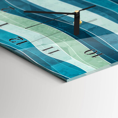 Glass clock vertical Waves