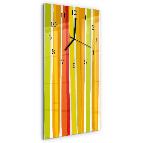 Glass wall clock vertical Stripes
