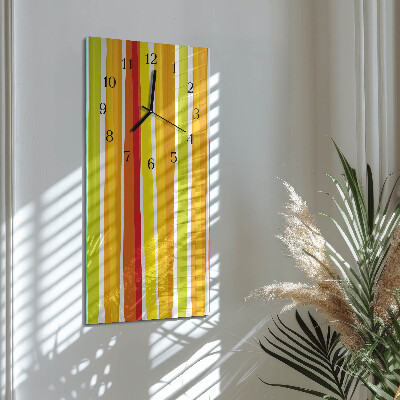 Glass wall clock vertical Stripes