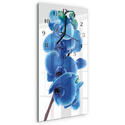 Glass clock vertical Orchid