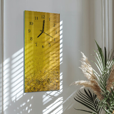 Glass clock vertical Field of flowers