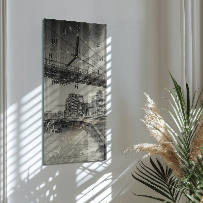 Vertical rectangular wall clock Perspectives