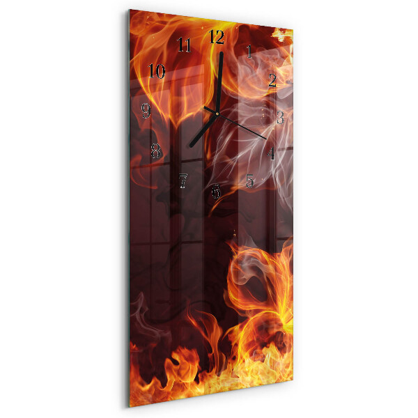 Vertical wall clock Fire flowers