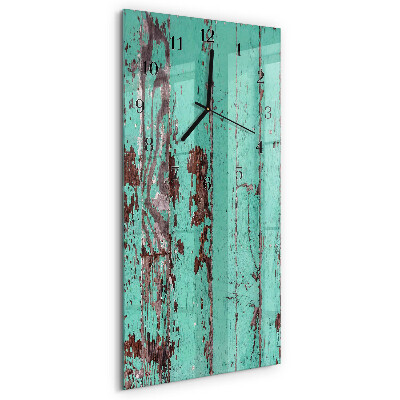 Glass clock vertical Wooden wall