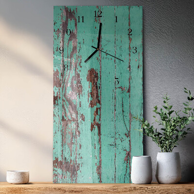 Glass clock vertical Wooden wall