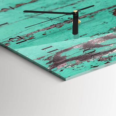Glass clock vertical Wooden wall