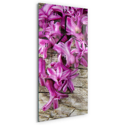 Vertical wall clock Flowers