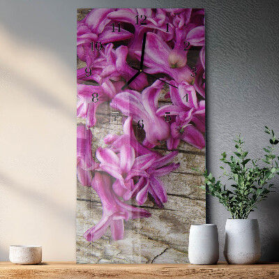 Vertical wall clock Flowers