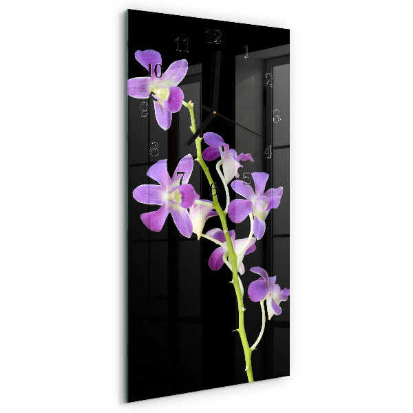 Modern vertical wall clock Flowers