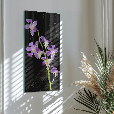 Modern vertical wall clock Flowers