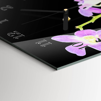 Modern vertical wall clock Flowers