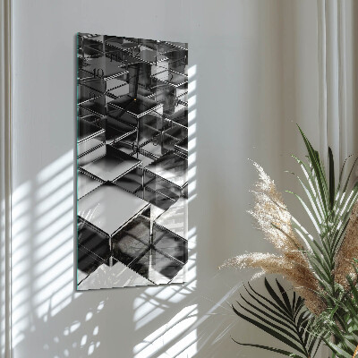 Vertical rectangular wall clock Metal cubes