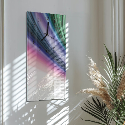 Glass wall clock vertical Abstract lines