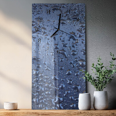 Glass clock vertical Wet glass