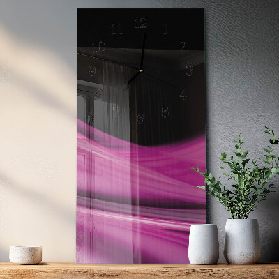 Glass clock vertical Abstract lines