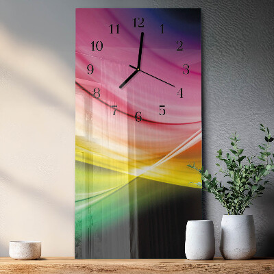 Vertical rectangular wall clock Abstract lines
