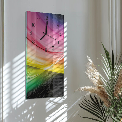 Vertical rectangular wall clock Abstract lines