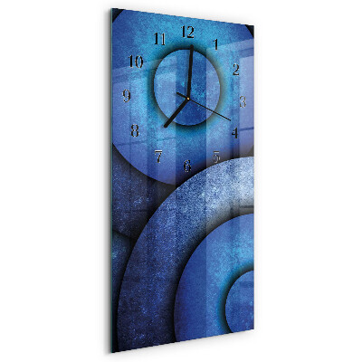Glass wall clock vertical The Art of Wheels