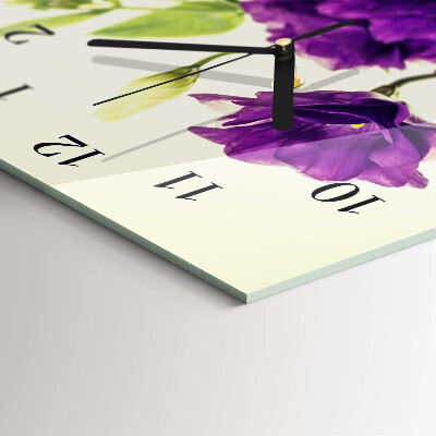 Modern vertical wall clock Flowers