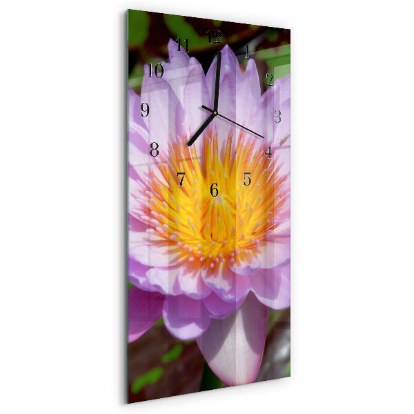 Glass clock vertical Lily
