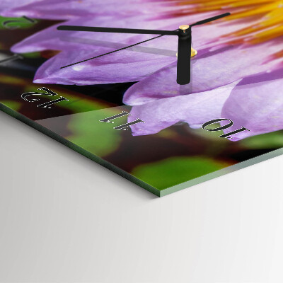 Glass clock vertical Lily