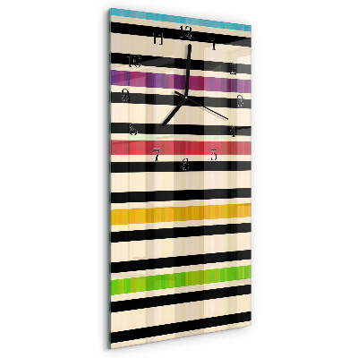 Vertical rectangular wall clock Stripes