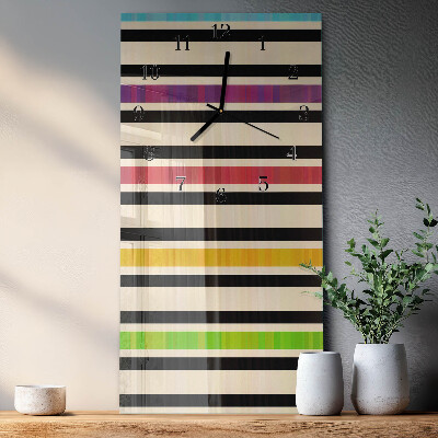 Vertical rectangular wall clock Stripes