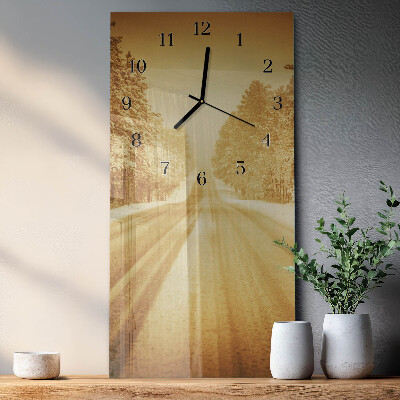 Glass wall clock vertical Far
