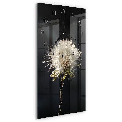 Glass wall clock vertical Milk thistle