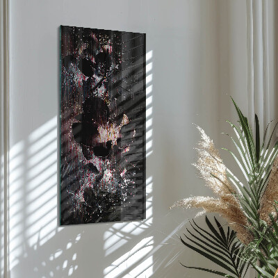 Modern vertical wall clock Flowers