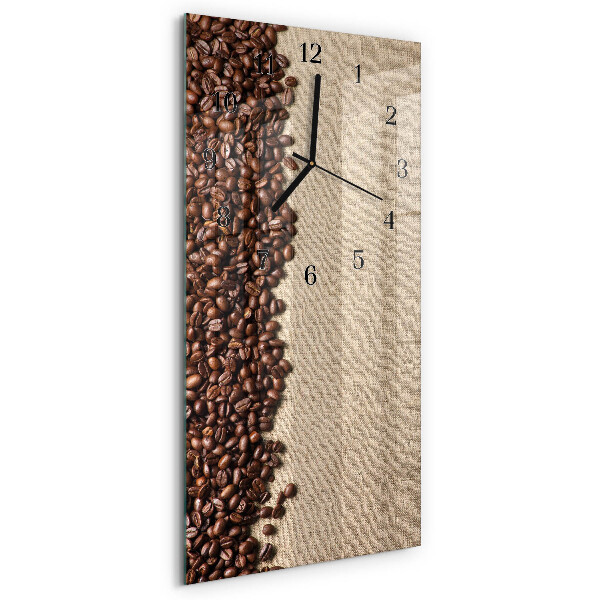 Vertical rectangular wall clock Coffee beans