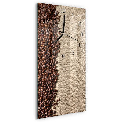 Vertical rectangular wall clock Coffee beans