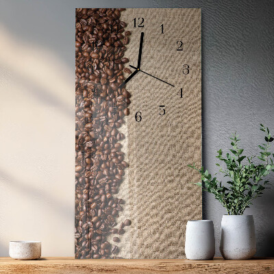 Vertical rectangular wall clock Coffee beans