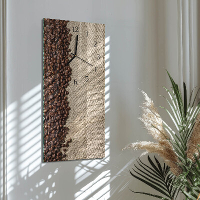 Vertical rectangular wall clock Coffee beans