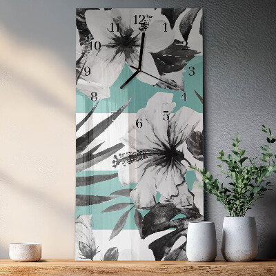 Glass wall clock vertical Bet