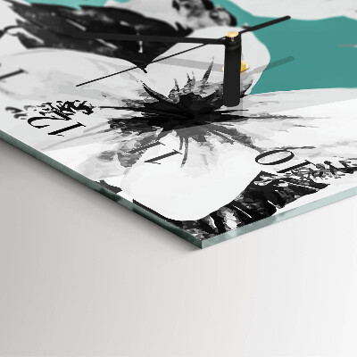 Glass wall clock vertical Bet
